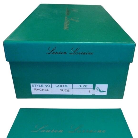 Lauren Lorraine Rachel Nude Crystal Shimmer Sling Back Heels Size 8 NIB - Picture 15 of 16